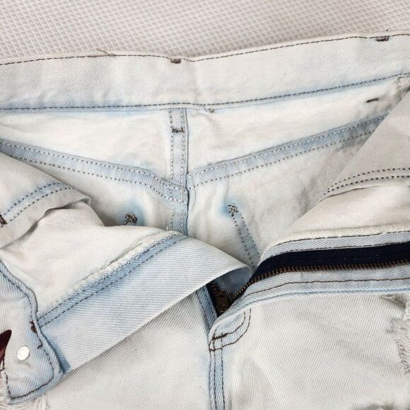 Lee Cut Off Shorts Womens Size M Blue Bleached Upcycled Shredded Frayed - Picture 7 of 8